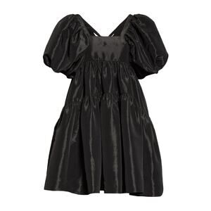 Cecilie Bahnsen Ami Velvet Bow Faille Babydoll Mini Dress - XS - Black